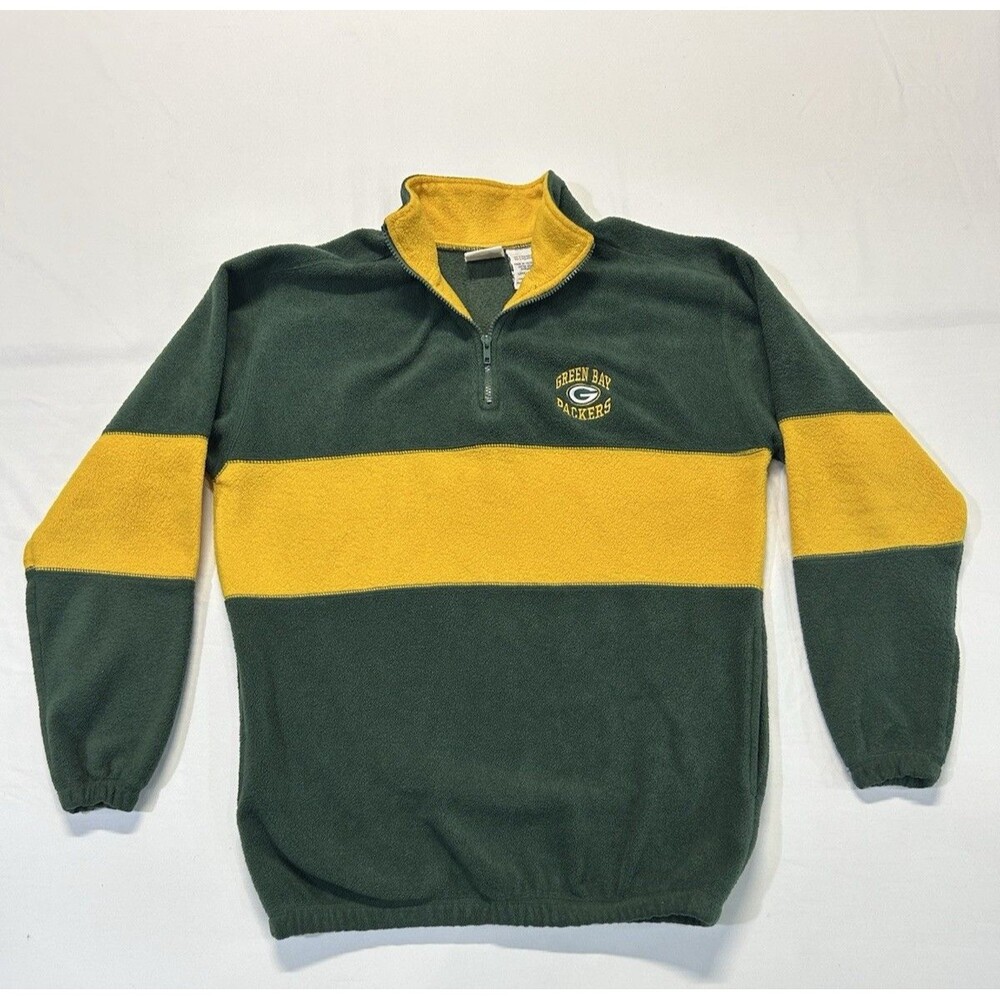 Vintage 1990s Green bay Packers NFL 1/4 Zip Fleece Pullover Size Large P2
